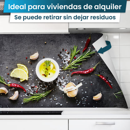 Revestimiento de cocina autoadhesivo - Tabla de Especias