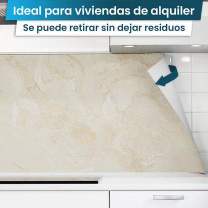 Revestimiento de cocina autoadhesivo - Mármol beige