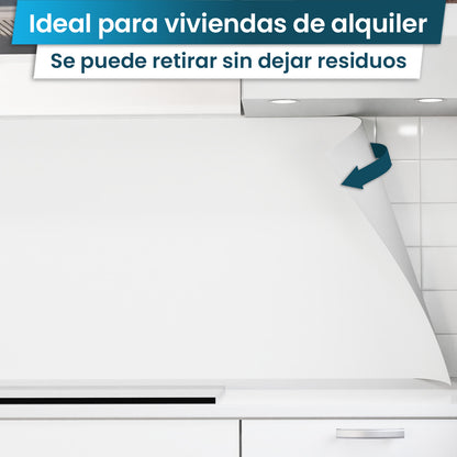Revestimiento de cocina autoadhesivo - Blanco