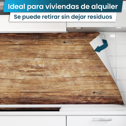 Revestimiento de cocina autoadhesivo - Nogal