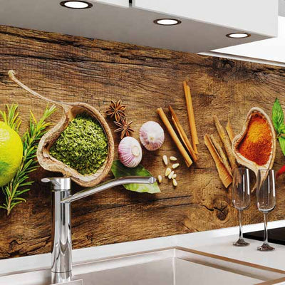 Revestimiento de cocina danario, motivo Especias en Madera