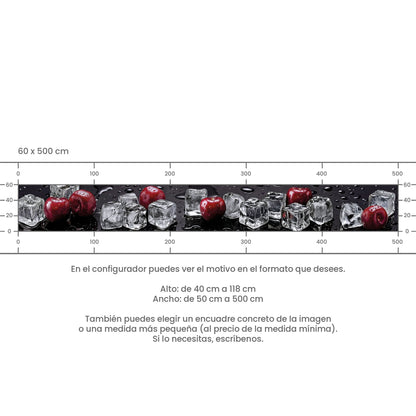 Revestimiento de cocina autoadhesivo - Cerezas y Hielo