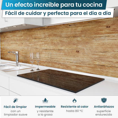 Revestimiento de cocina autoadhesivo - Roble