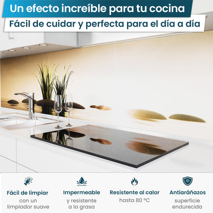 Revestimiento de cocina autoadhesivo - Piedras Oro Tarde