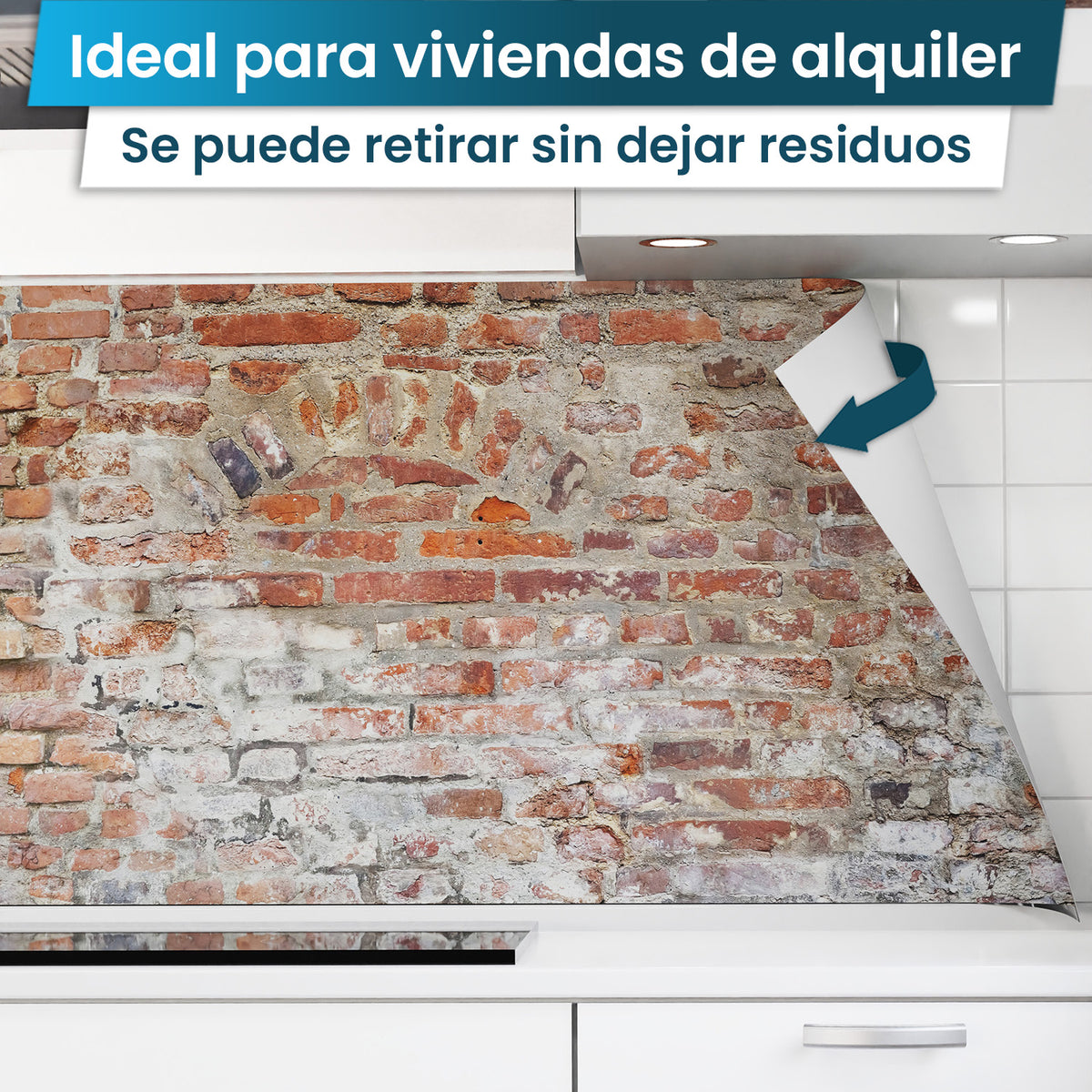 Revestimiento de cocina autoadhesivo - Ladrillo antiguo