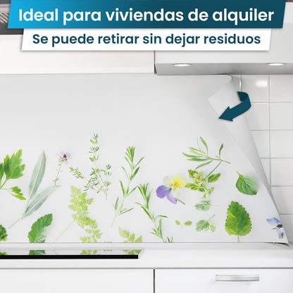 Revestimiento de cocina autoadhesivo - Flores y Hierbas