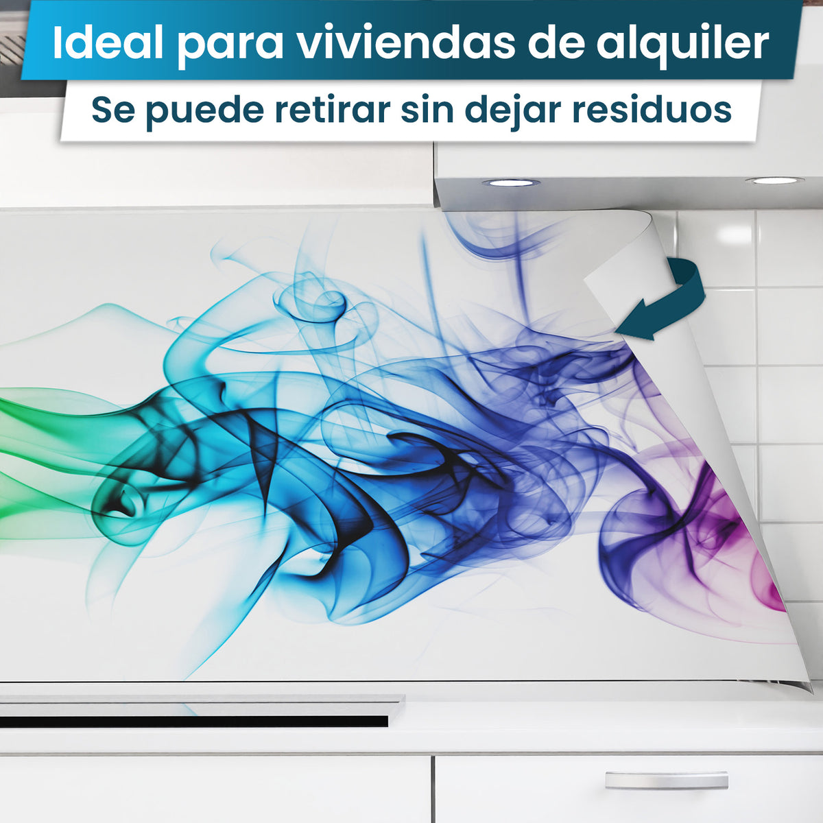 Revestimiento de cocina autoadhesivo - Humo colorido