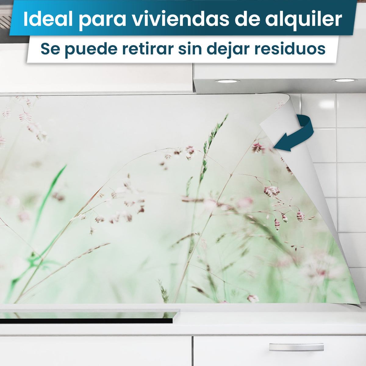 Revestimiento de cocina autoadhesivo - Prado Florido