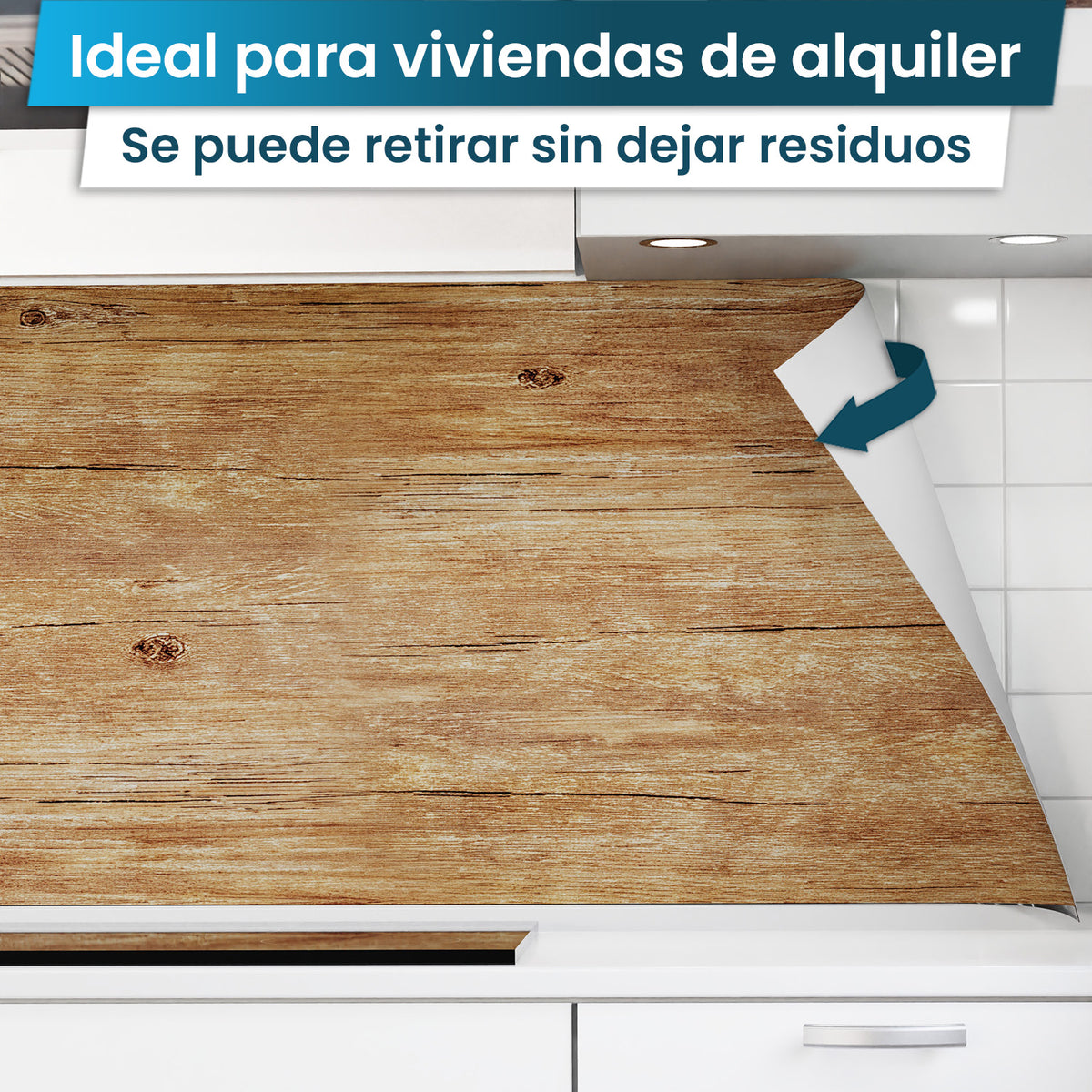 Revestimiento de cocina autoadhesivo - Roble