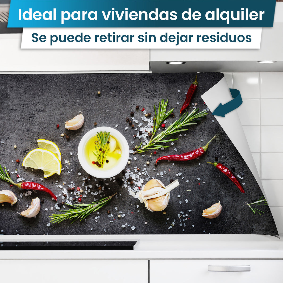 Revestimiento de cocina autoadhesivo - Tabla de Especias