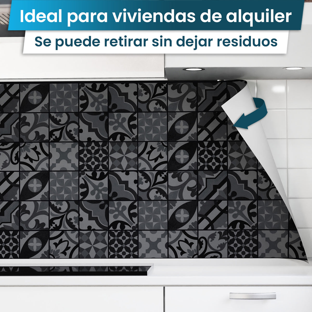 Revestimiento de cocina autoadhesivo - Mosaico oscuro