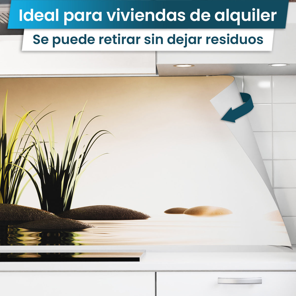 Revestimiento de cocina autoadhesivo - Piedras Oro Tarde