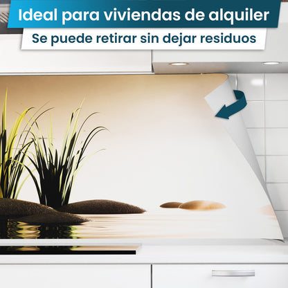 Revestimiento de cocina autoadhesivo - Piedras Oro Tarde