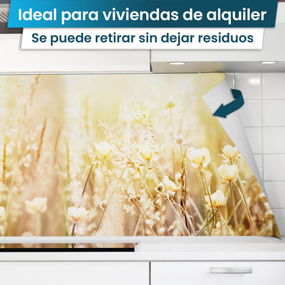 Revestimiento de cocina autoadhesivo - Flores de Verano
