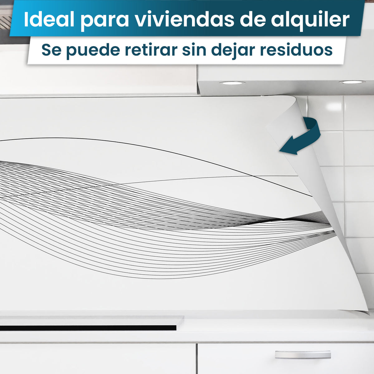 Revestimiento de cocina autoadhesivo - Líneas Onduladas