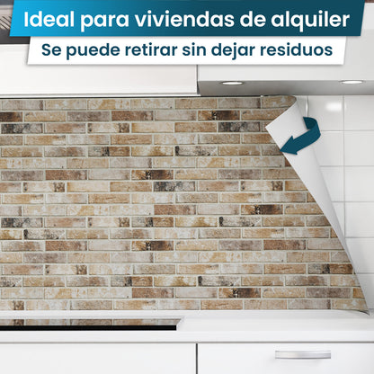 Revestimiento de cocina autoadhesivo - Ladrillos