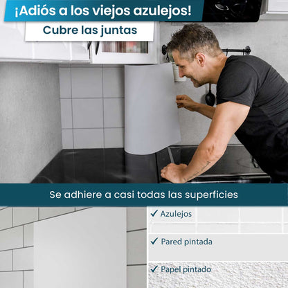 Revestimiento de cocina autoadhesivo - Blanco