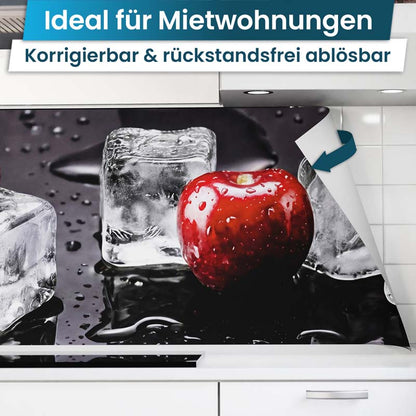 Küchenrückwand selbstklebend - Kirschen mit Eis