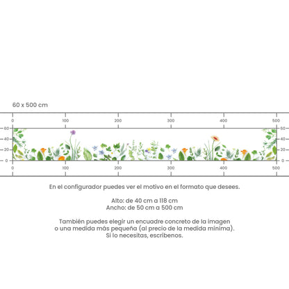 Revestimiento de cocina autoadhesivo - Flores y Hierbas