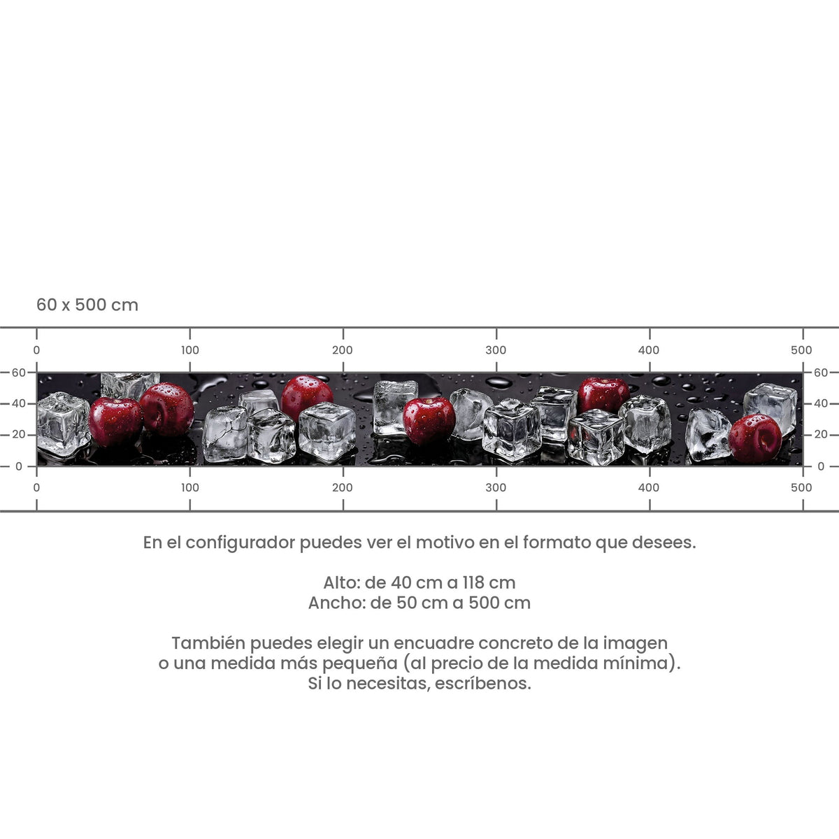 Revestimiento de cocina autoadhesivo - Cerezas y Hielo