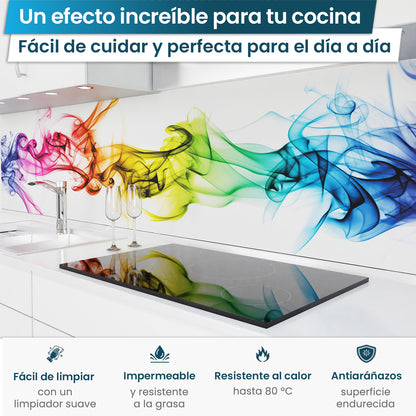 Revestimiento de cocina autoadhesivo - Humo colorido