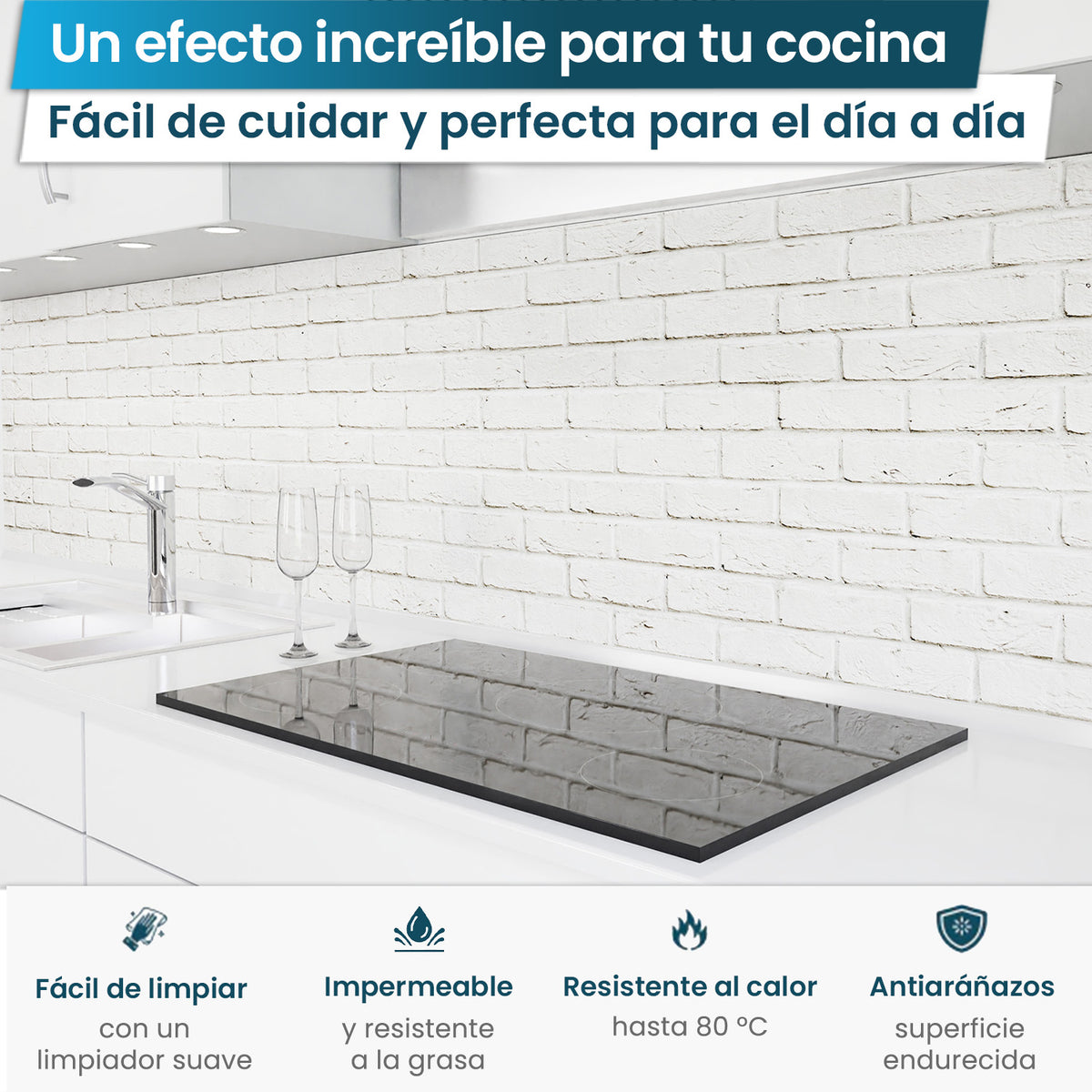Revestimiento de cocina autoadhesivo - Piedra Caliza