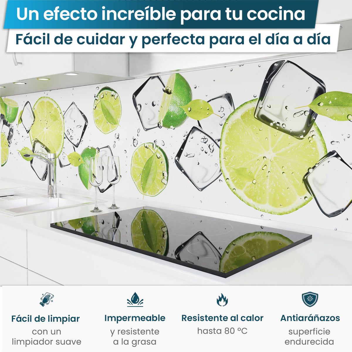 Revestimiento de cocina autoadhesivo - Limas