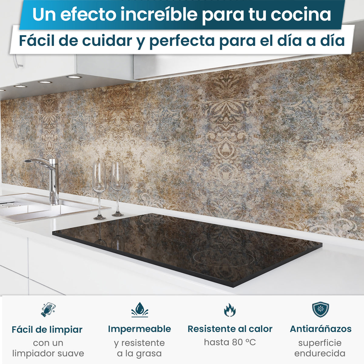 Revestimiento de cocina autoadhesivo - Ornamentos