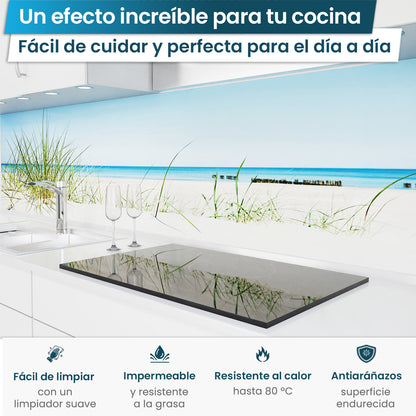 Revestimiento de cocina autoadhesivo - Playa Báltica