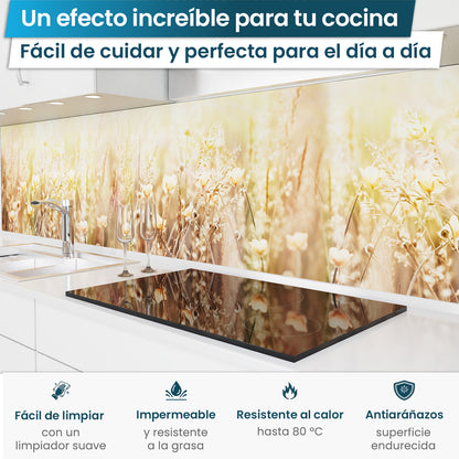 Revestimiento de cocina autoadhesivo - Flores de Verano