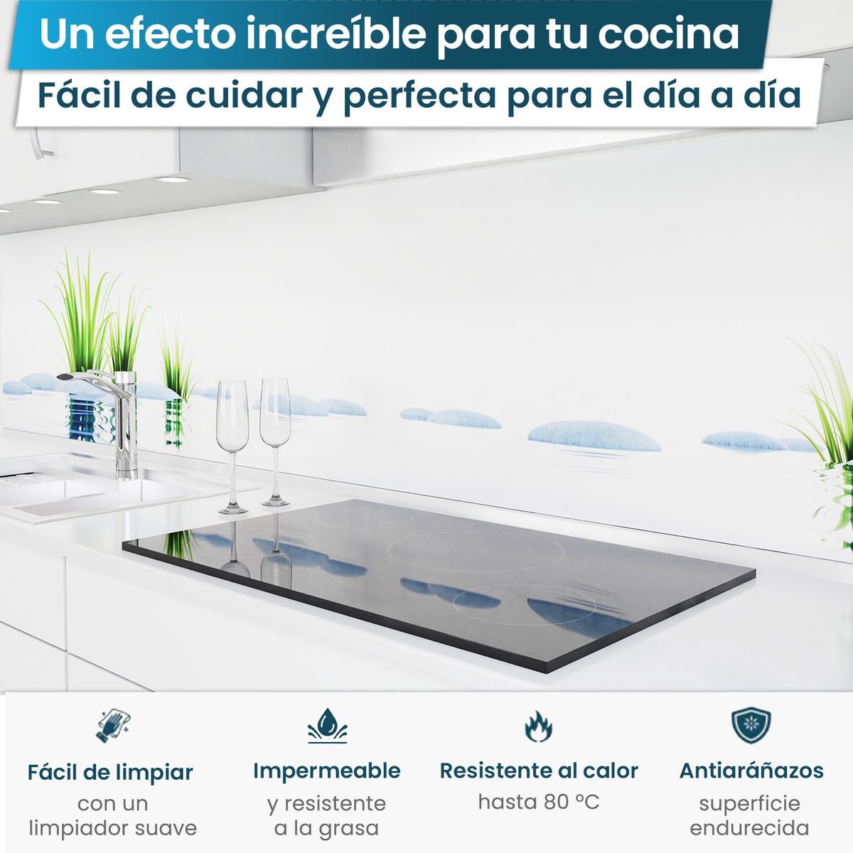 Revestimiento de cocina autoadhesivo - Piedras Armonía