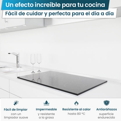 Revestimiento de cocina autoadhesivo - Blanco
