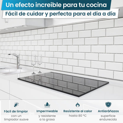 Revestimiento de cocina autoadhesivo - Azulejos blancos
