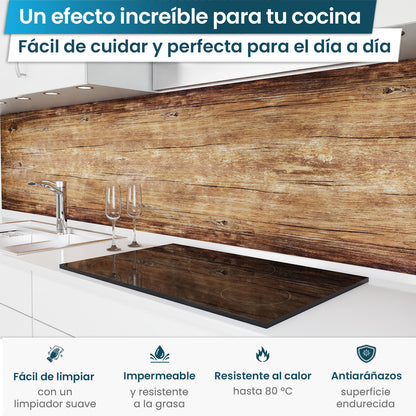 Revestimiento de cocina autoadhesivo - Nogal
